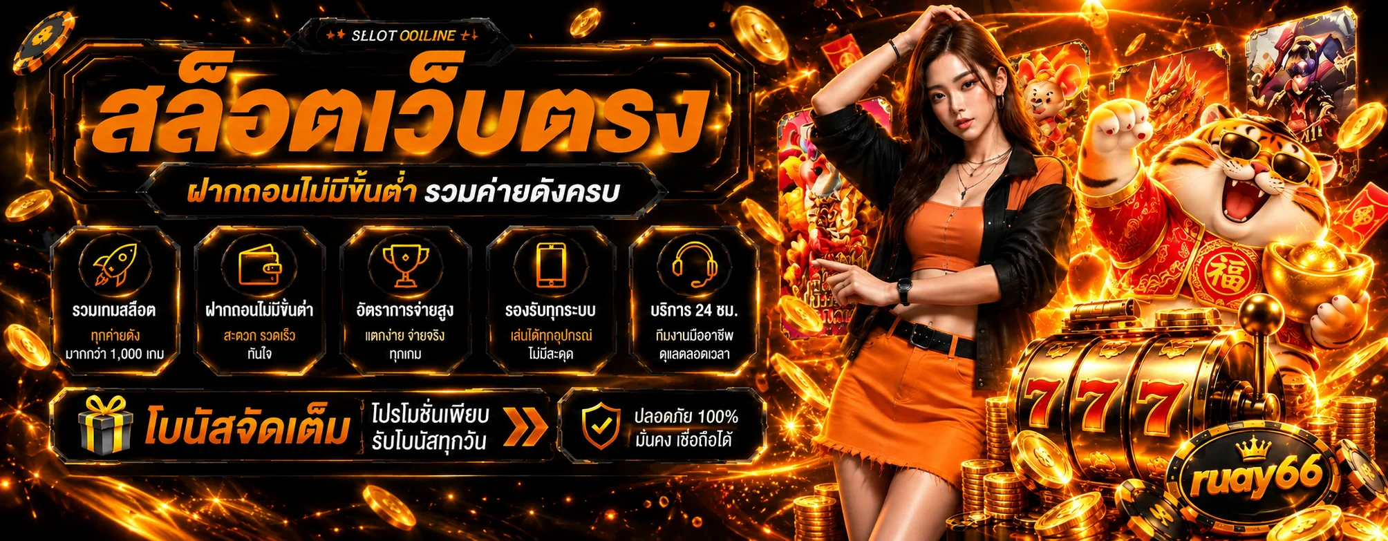 แบนเนอร์สล็อต ruay66 รวมค่ายเกมออนไลน์