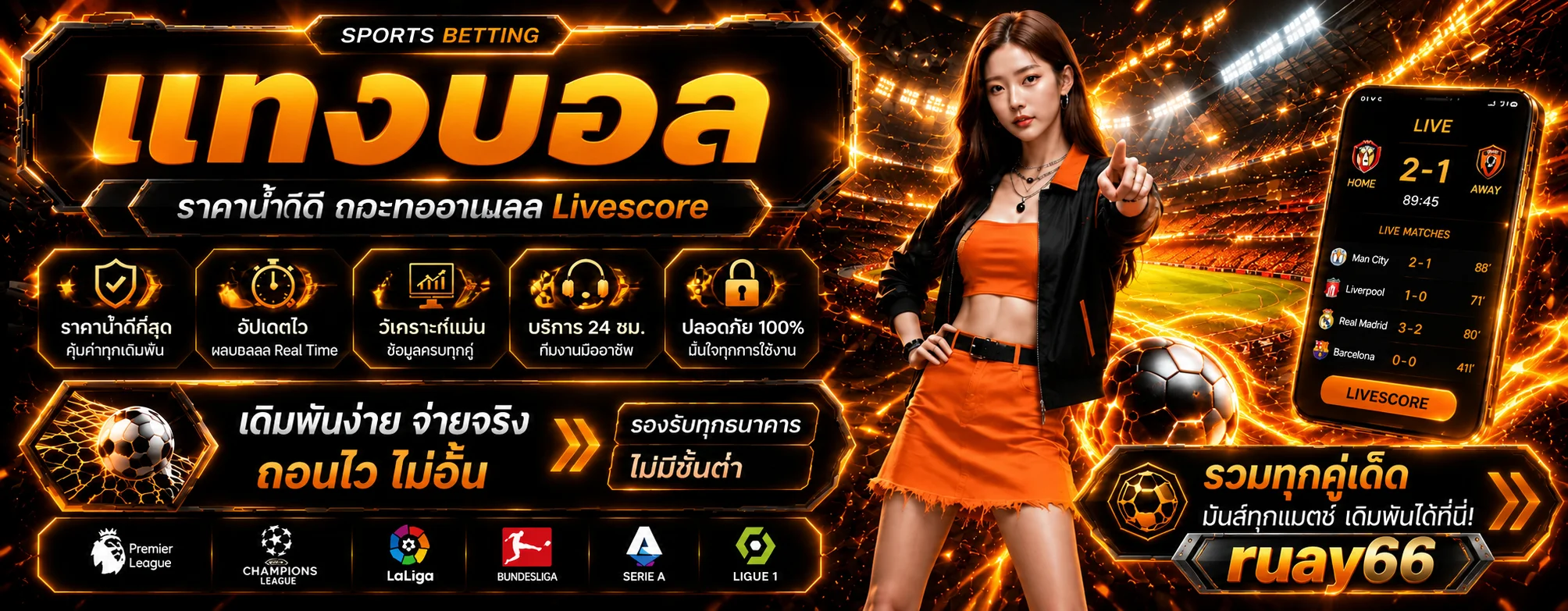 แบนเนอร์กีฬาและผลบอลสด ruay66